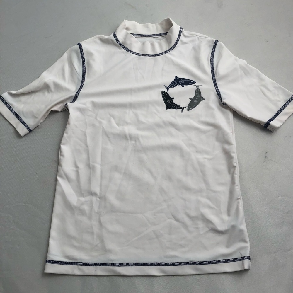 Cherokee white mock neck rash guard size M = 8-10